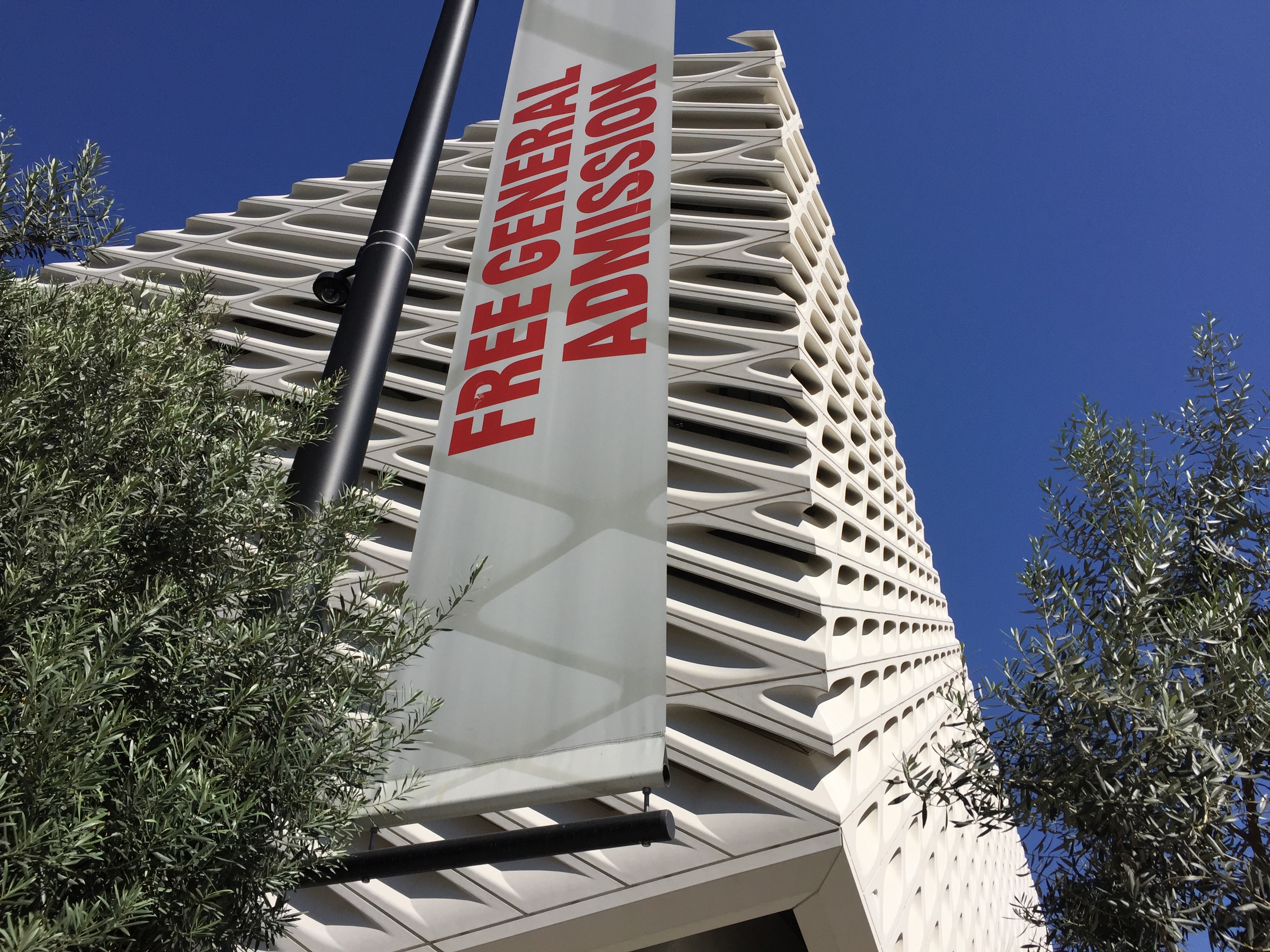 Free admission banner at The Broad, Downtown LA