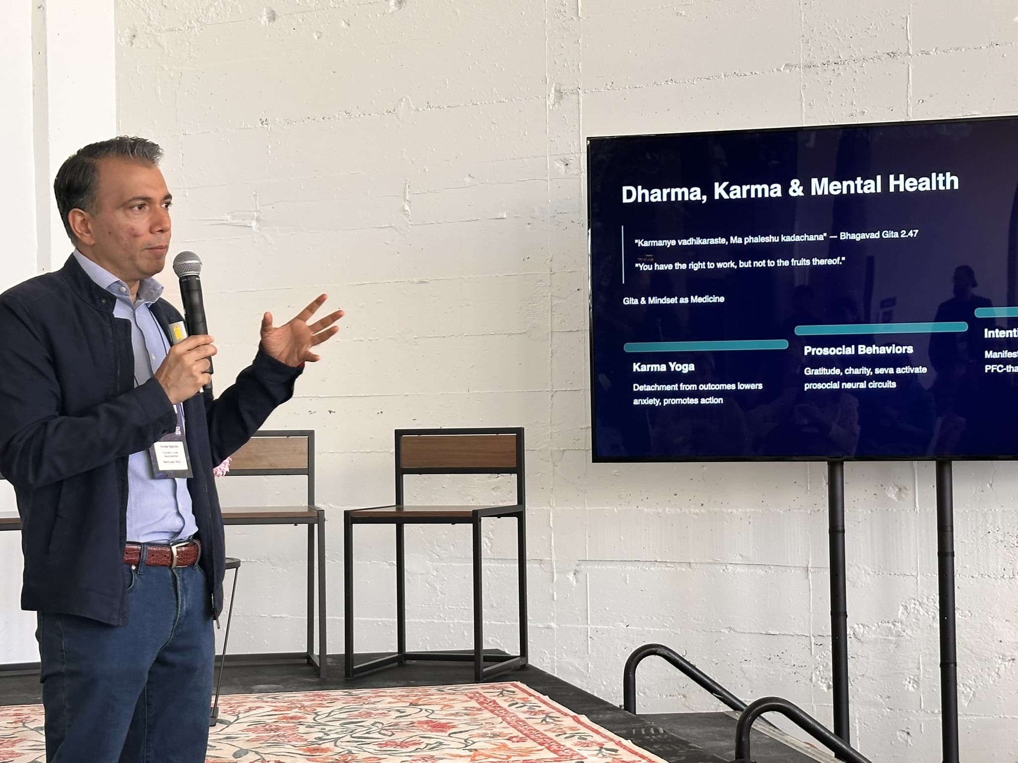 Kumaar Bagrodia speaks on Dharma, Karma and Mental Health among expanded topics