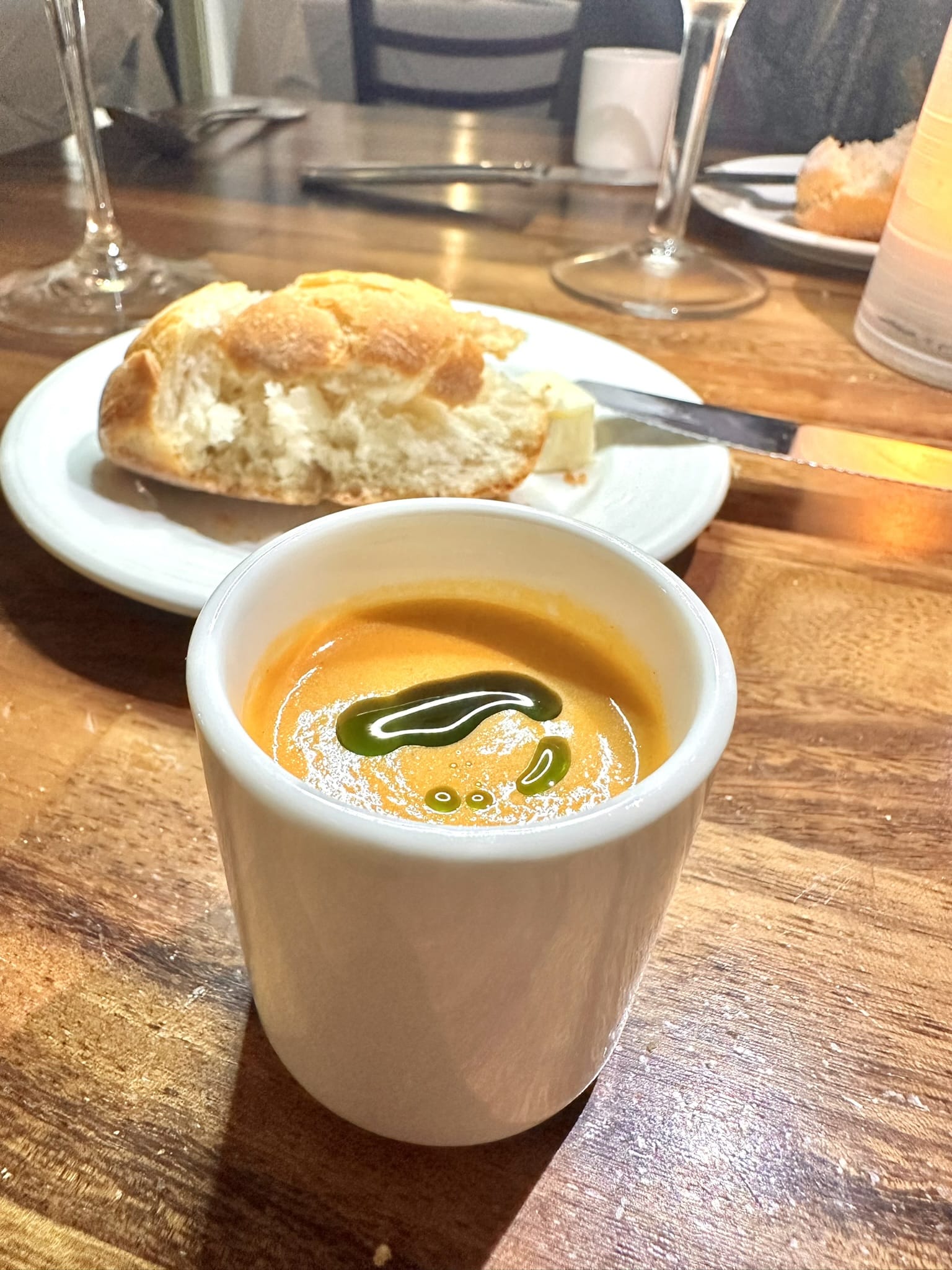 Tomato soup with Parsley Oil at Chapeau