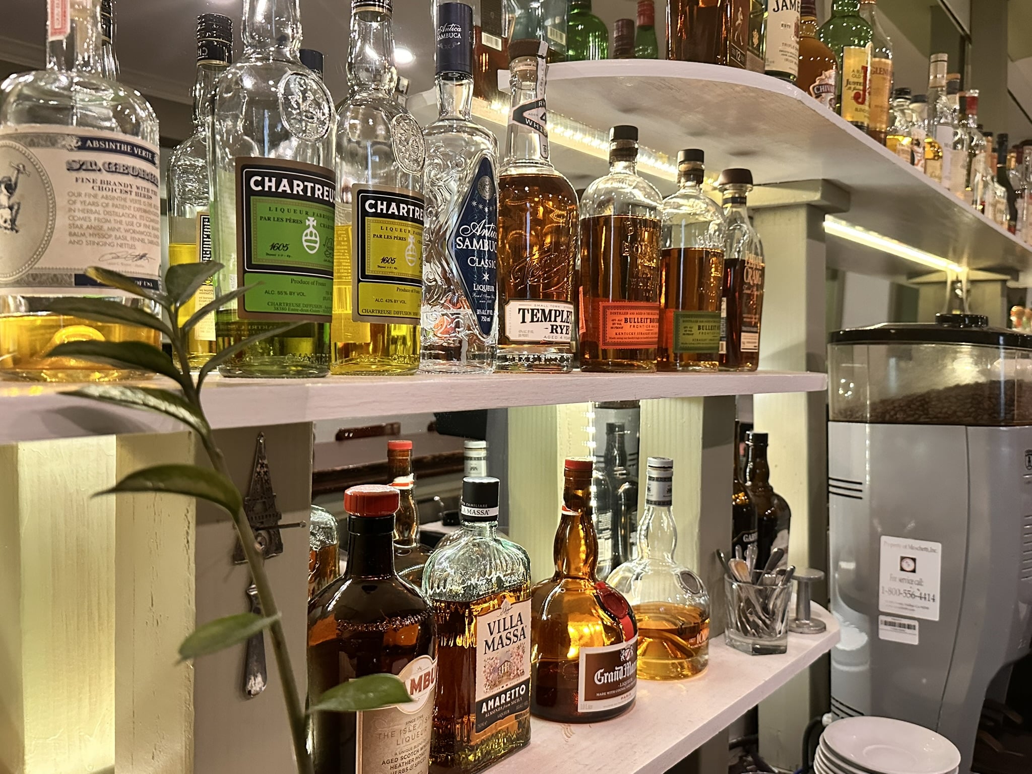 The bar at Chapeau Bistro