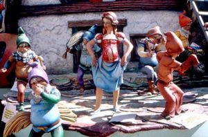 Irreverant sculpture at 1999 Las Fallas festival in Valencia, Spain
