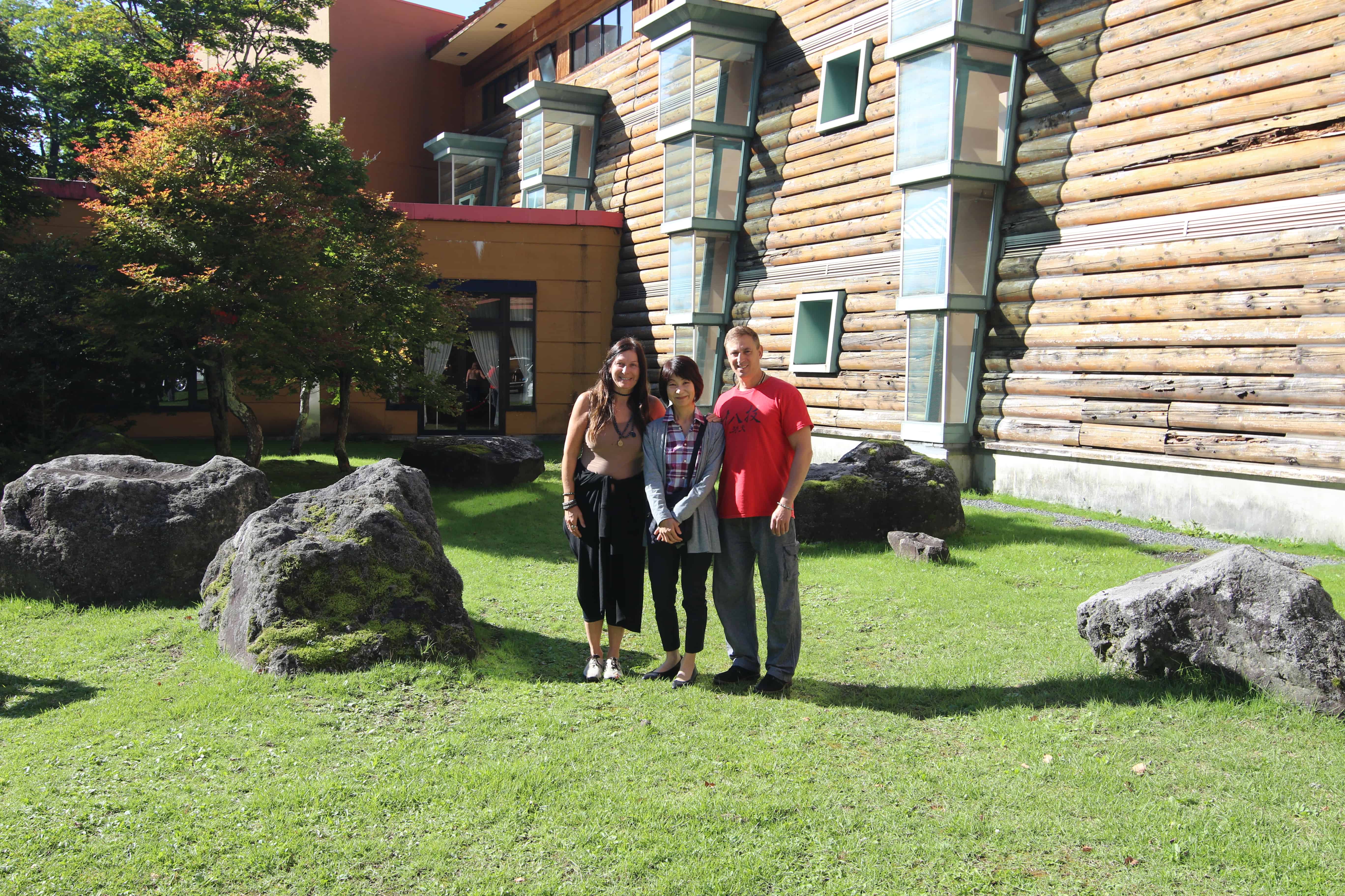 In front of the Chuzenji Kanaya Hotel