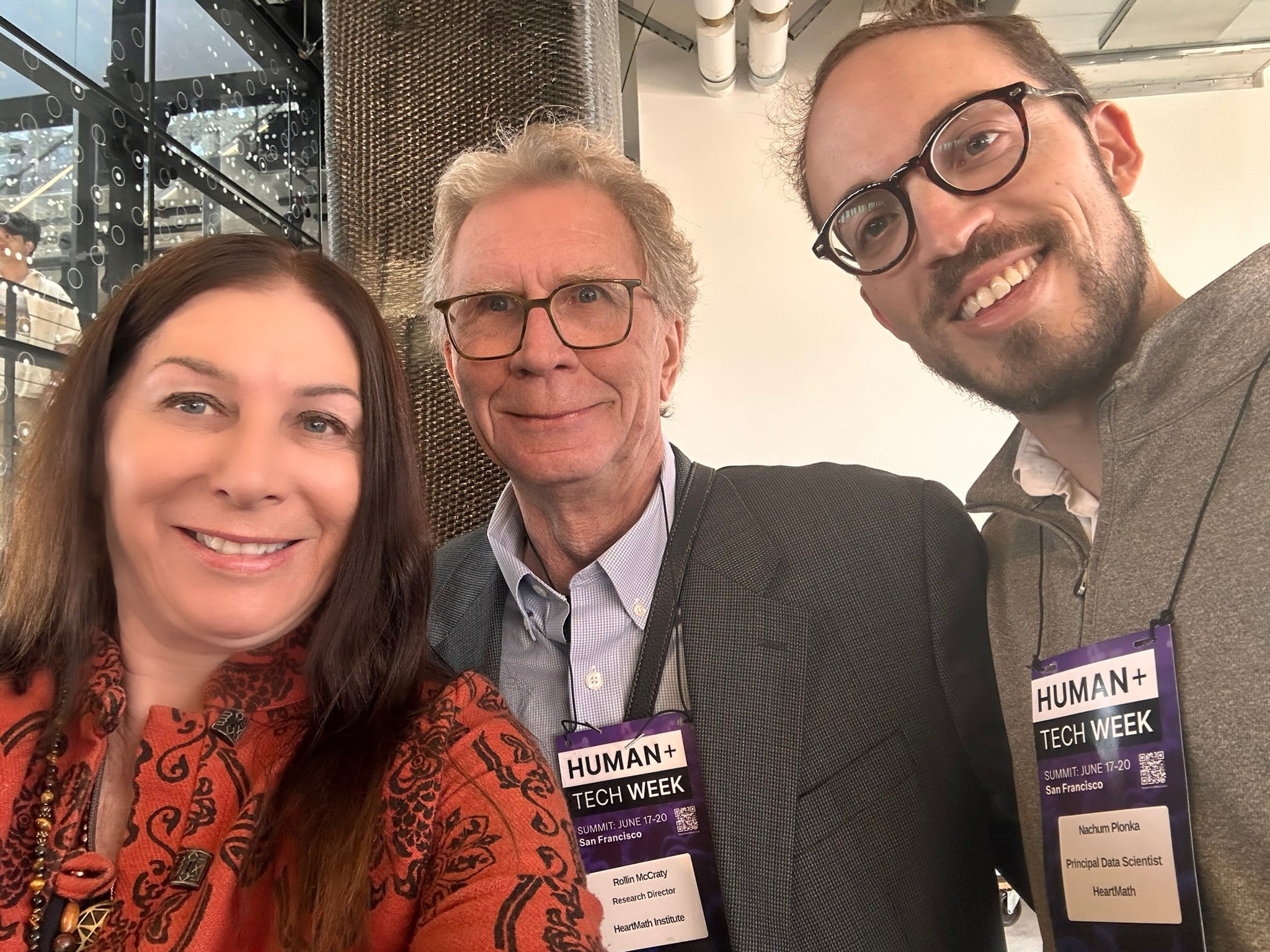 Renee Blodgett with HeartMath's Dr. Rolin McCraty and Nachum Plonkia