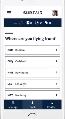 Surf Air mobile app
