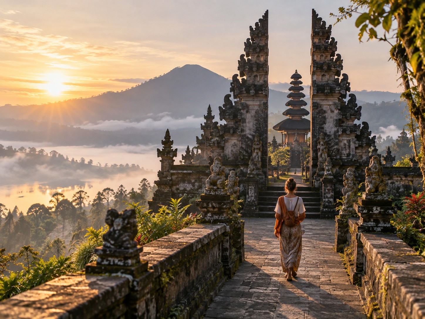 Temple gate at sunrise