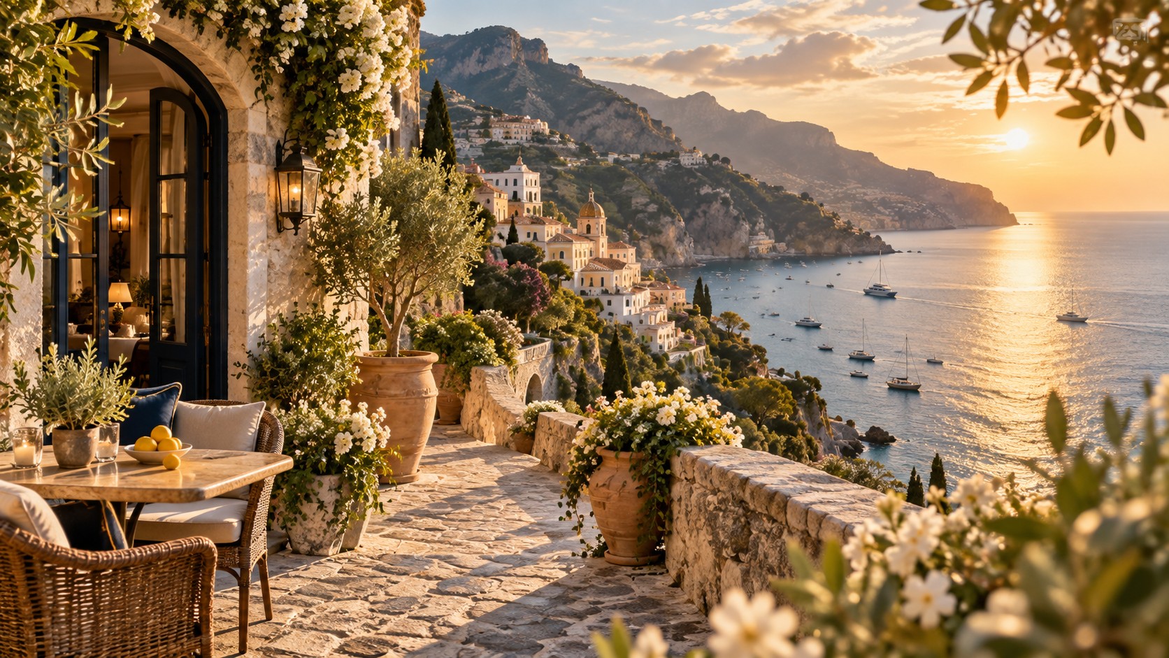 Luxury coastal terrace