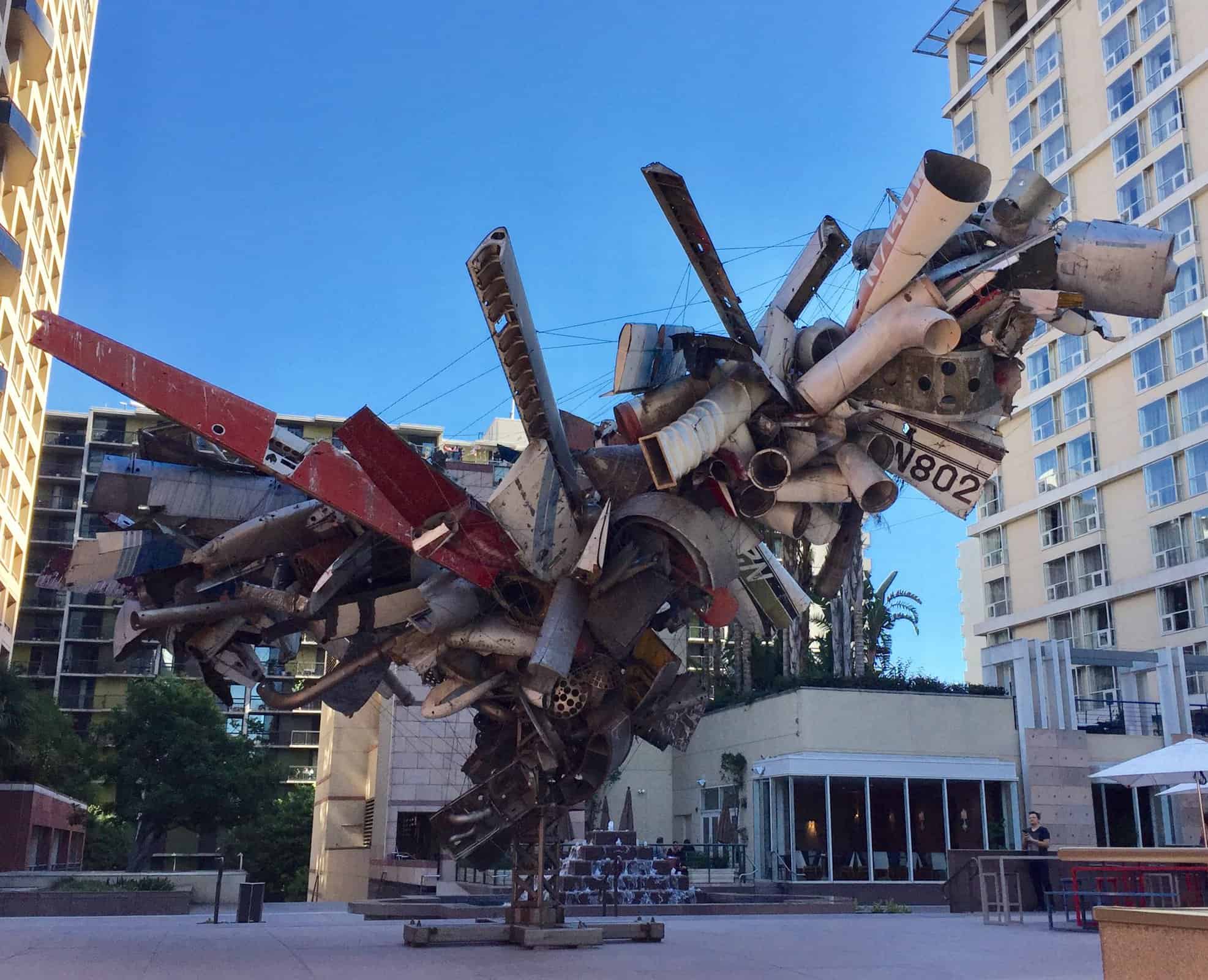 Sculpture at entry to MOCA, Downtown LA