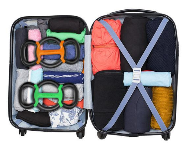 gripbell in a suitcase