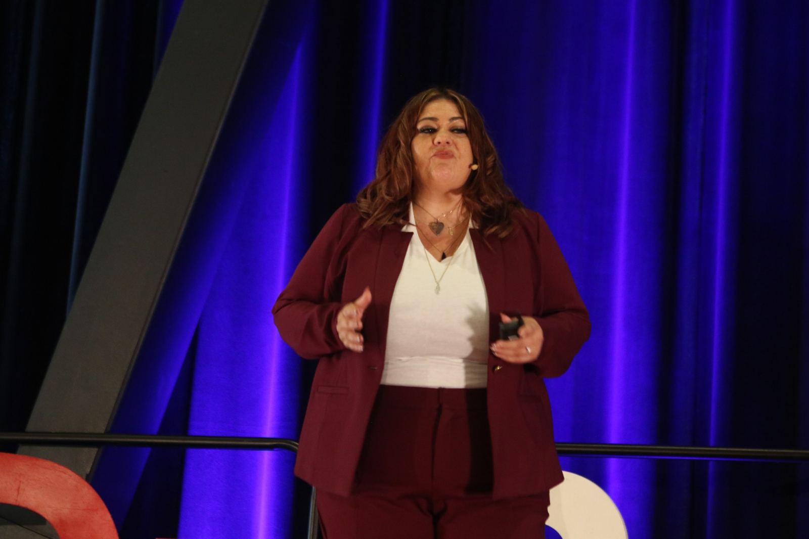 Alicia Baker addressing the audience at TEDxBerkeley 2026
