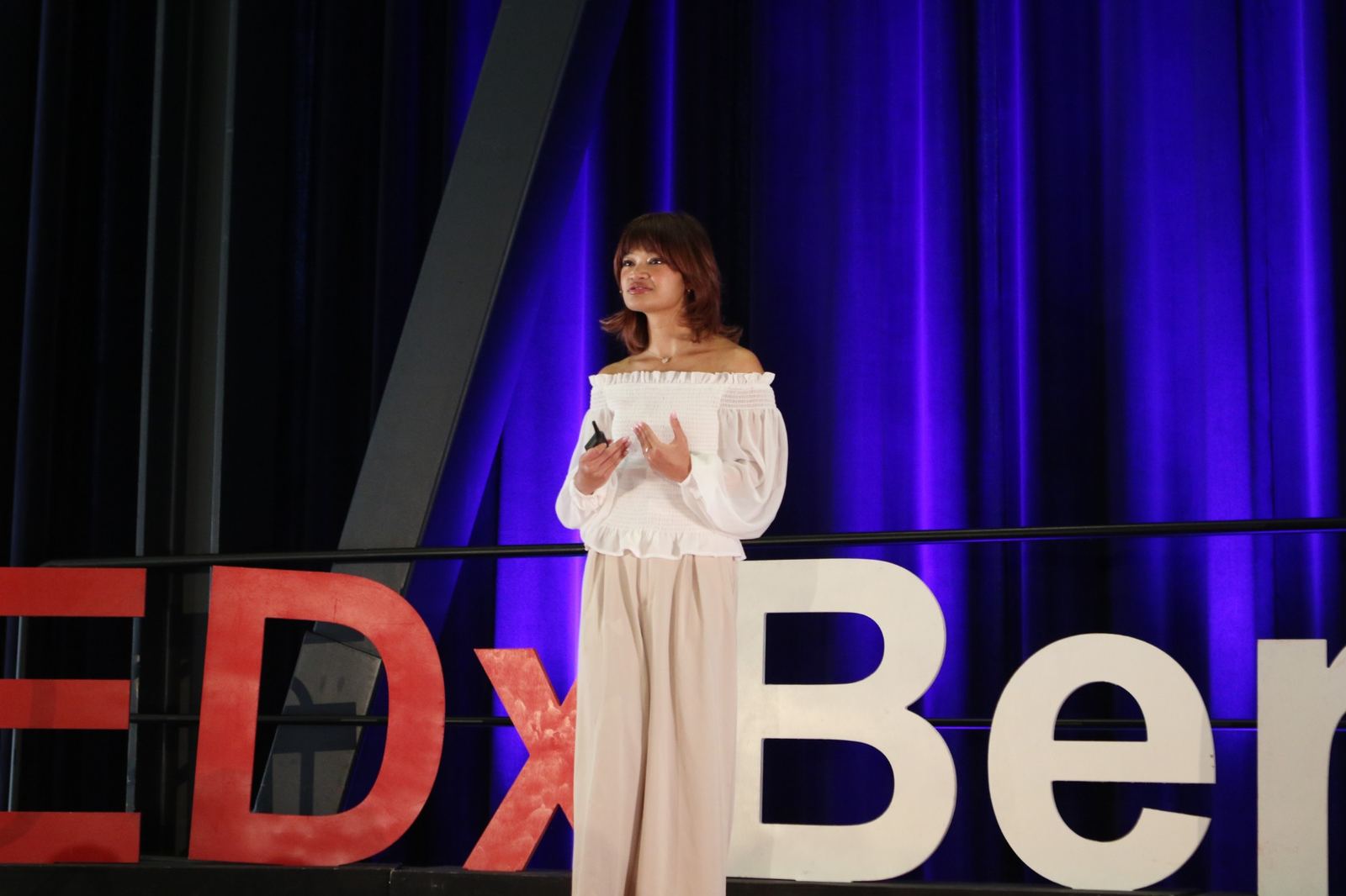 Angelica Hale beginning a talk at TEDxBerkeley 2026