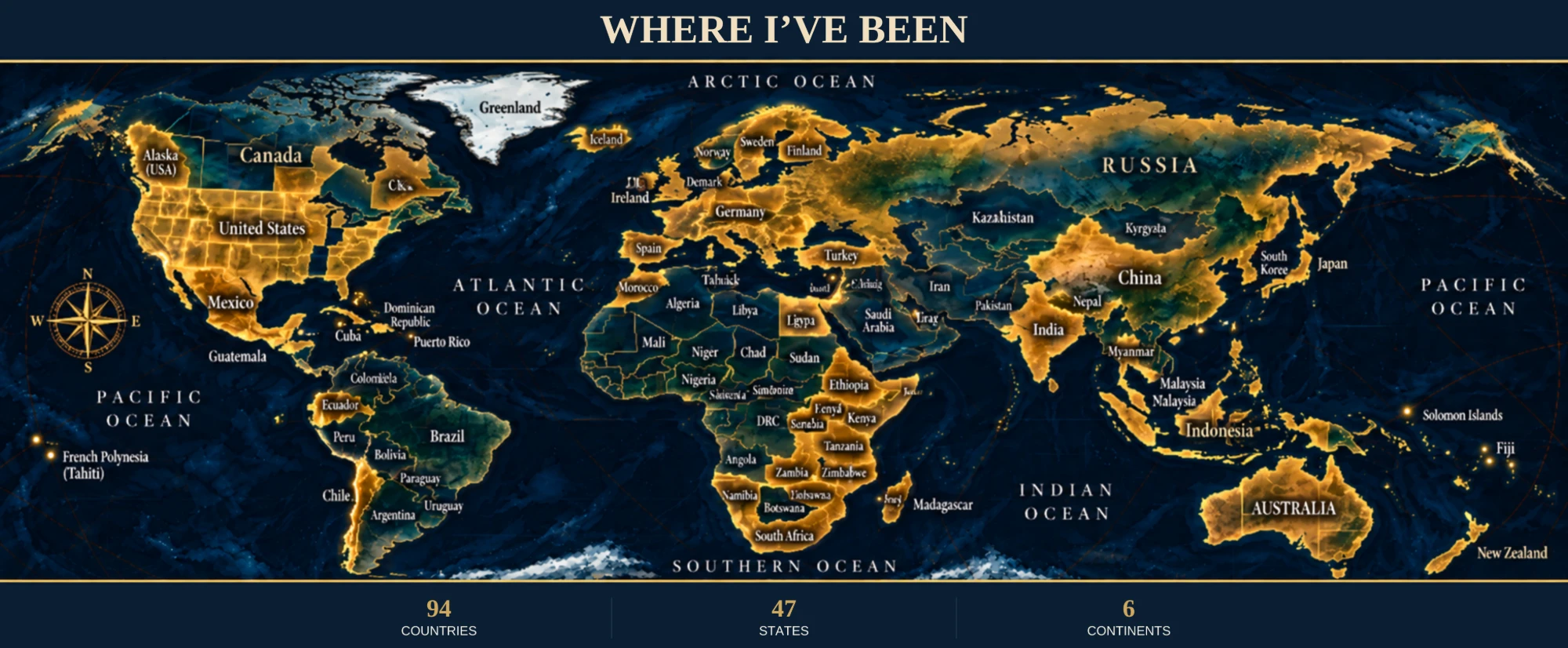 Where I've Been - world map